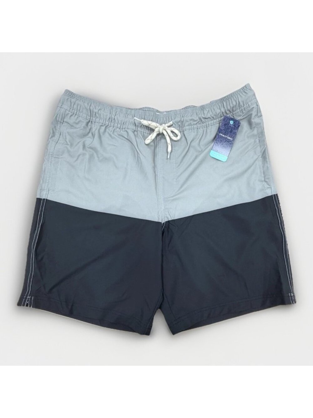 Trinity Coast Men Swim Trunks with Mesh Brief Liner LT L Large Tall Black/Gray